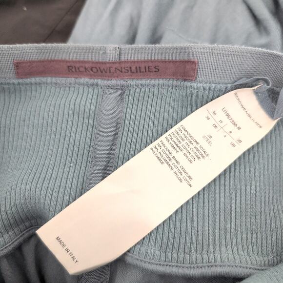 Rick Owens Lilies Forever Bias Hollywood Wide Leg Pants Steel Blue Viscose US 4 - Picture 3 of 8